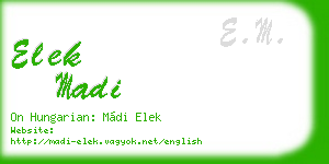 elek madi business card